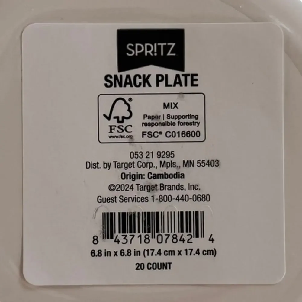Spritz Thankful For Pie Small Paper Plates NEW